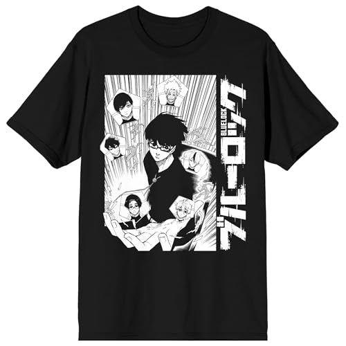 Blue Lock Manga Page Adult Black Crew Neck Short Sleeve T-shirt