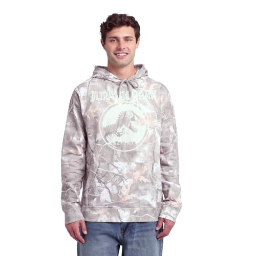 Jurassic Park Classic Logo Men's Double-Sided Hoodie With Kangaroo Pocket