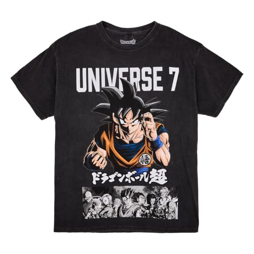 Dragon Ball Super Oversized Universe 7 Goku Crew Neck Short Sleeve Men's Black T-shirt