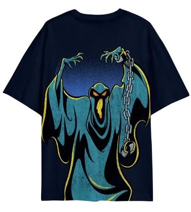 Scooby Doo Oversized Character Front and Back on Men's Black Short Sleeve Tee