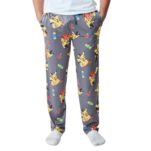 Pokemon Pikachu Costumes Men's Gray Sleep Pajama Pants
