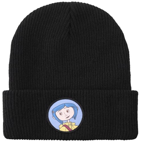 Coraline Woven Patch Tall Cuff Beanie