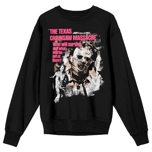 Texas Chainsaw Massacre Leatherface Adult Black Crew Neck Sweatshirt