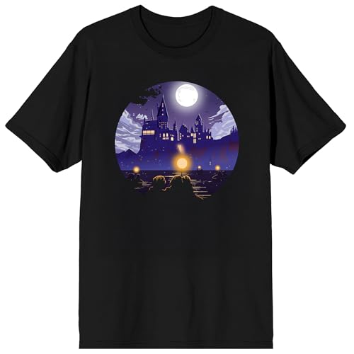 Harry Potter Hogwarts First Year Vibrant Adult Black Crew Neck Short Sleeve T-shirt