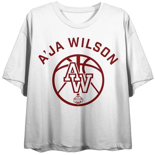 WNBPA A'ja Wilson Women's White Crew Neck Short Sleeve Crop Top