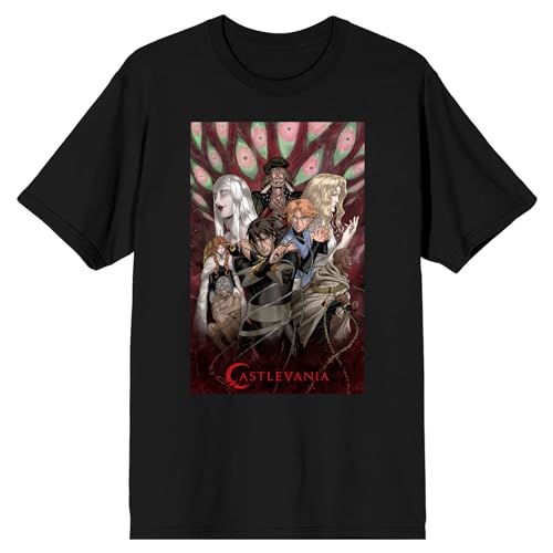 Castlevania Title Logo and Characters Adult Black Short Sleeve Tee