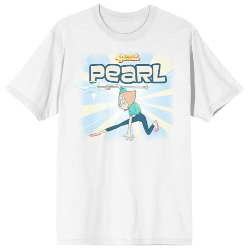 Steven Universe Pearl Strike Pose Adult White Short Sleeve Tee