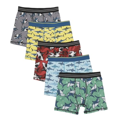 FUNFARE Underwear Sharks All-Over Prints Boys' Boxer Briefs Multipack (5 Pack)