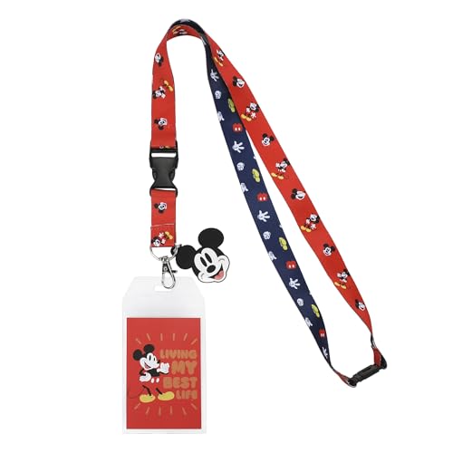 Mickey Mouse Classic 22-inch Lanyard with Clear ID Sleeve and Rubber Charm