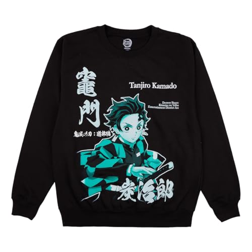 Demon Slayer Tanjiro Kamado Unisex Adult Black Crew Neck Sweatshirt