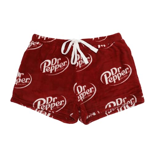 Dr Pepper Logo All-Over Print Women's Plush Shorts
