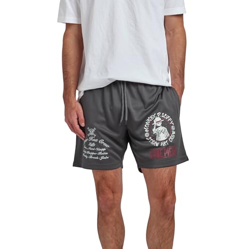 One Piece Monkey D Luffy's Straw Hat Crew Men's Gray Lounge Shorts