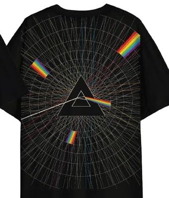 Pink Floyd Prism Logo Front & Back on Men's Black Short Sleeve Tee