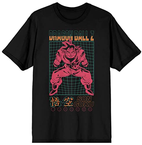 Dragon Ball Z Son Goku Kaio Ken Grid Men's Black T-shirt