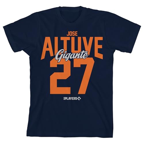 MLBPA Jose Altuve Gigante 27 Youth Navy Crew Neck Short Sleeve T-shirt