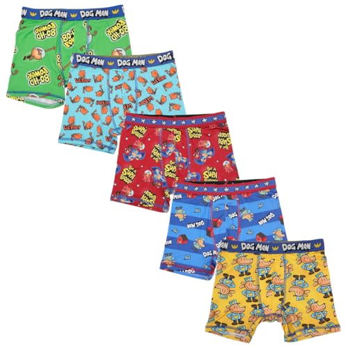 Dog Man All-Over Character Print Boy's 5-Pack Boxer Briefs