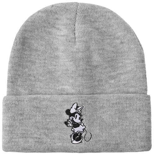 Disney's Minnie Mouse Classic Adult Gray Cuffed Knit Beanie