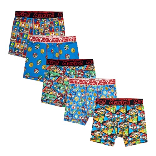 Super Mario Brothers 5-Pack of Boys' Character Boxer Briefs