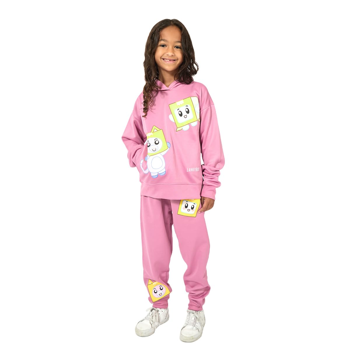 Lanky Box Boxy & Foxy Girl's 2-Pack Pink Hoodie & Joggers Set