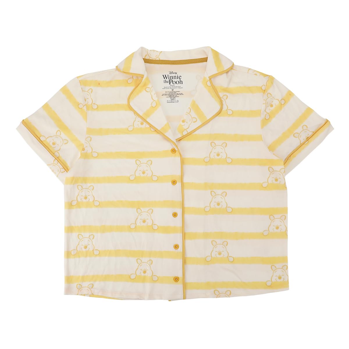 Disney's Winnie the Pooh Women's Notch Collar Button-Down Shirt and Shorts Sleepwear Set