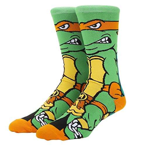 Teenage Mutant Ninja Turtles Michelangelo Animigos Men's Crew Socks