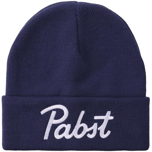 Pabst Script Logo Embroidery Acrylic Knit Standard Cuff Beanie
