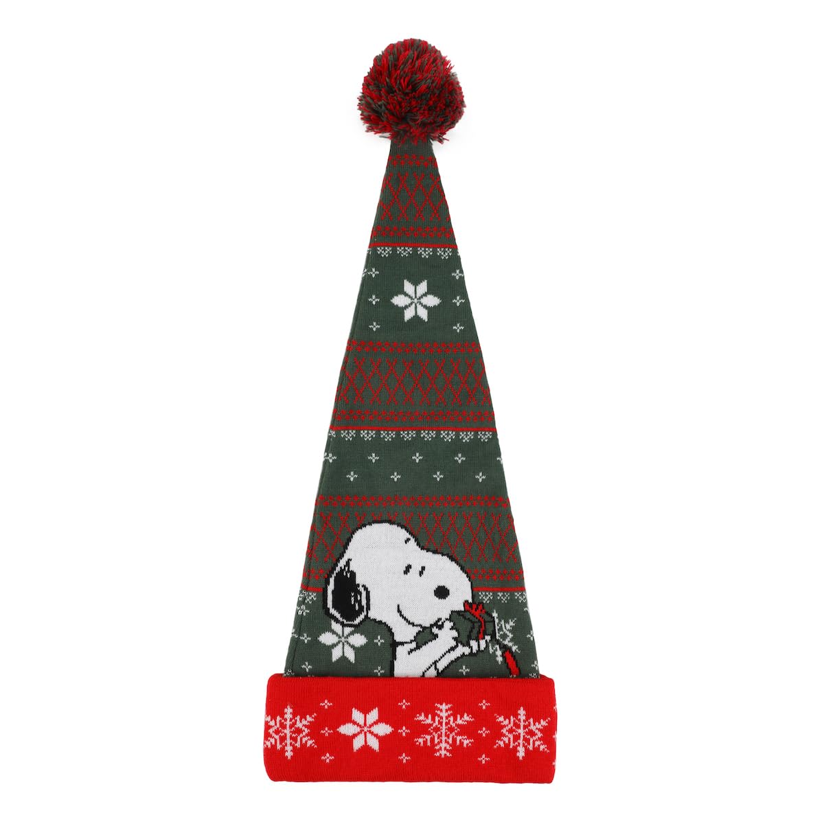 Peanuts Snoopy With Present Red & Green Santa Hat