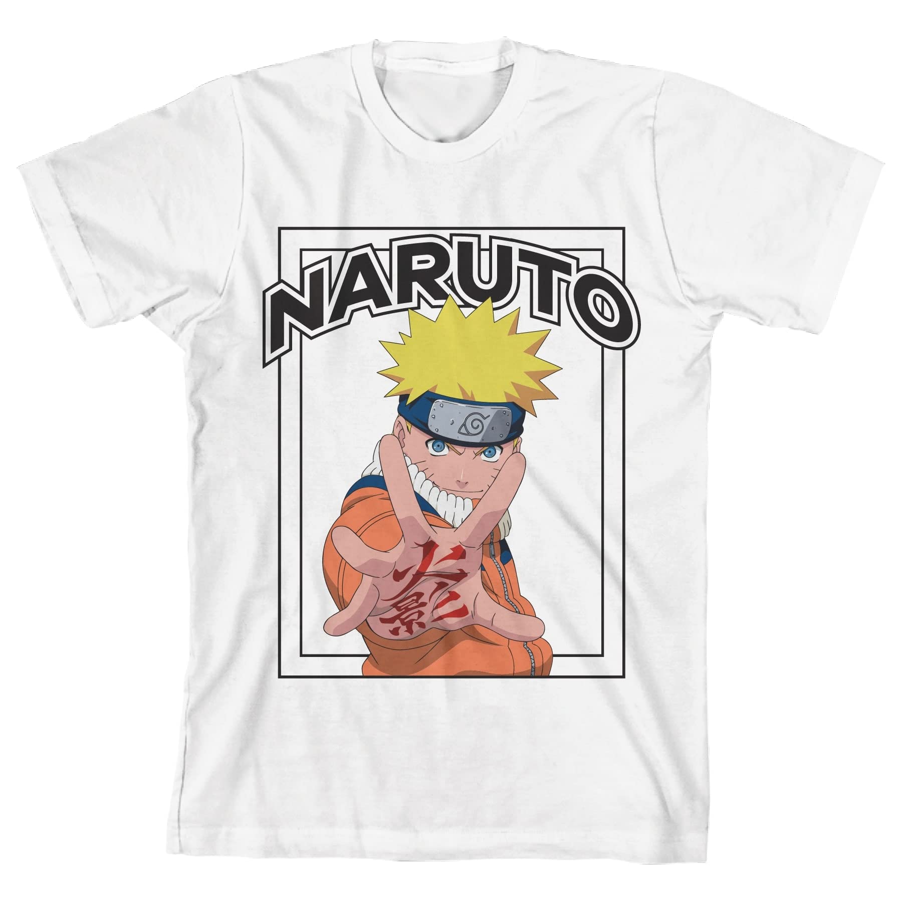 Naruto Kanji Palm Boy's White T-shirt