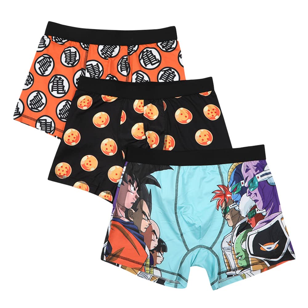Dragon Ball Z Anime Cartoon Mens 3pk Boxer Briefs Set