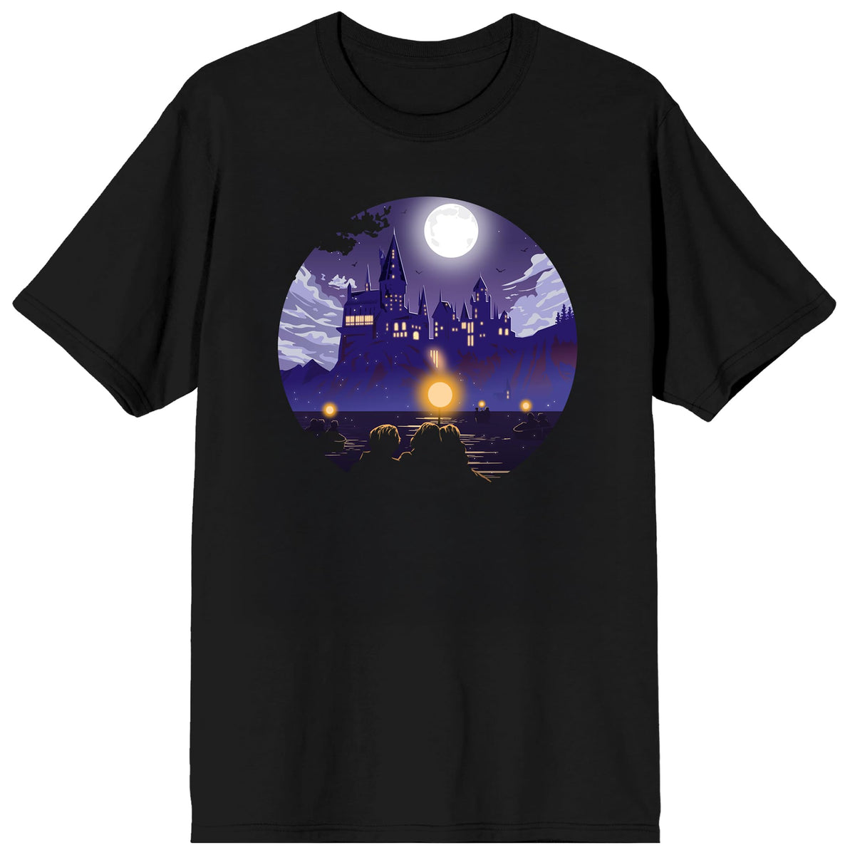 Harry Potter Hogwarts First Year Vibrant Adult Black Crew Neck Short Sleeve T-shirt