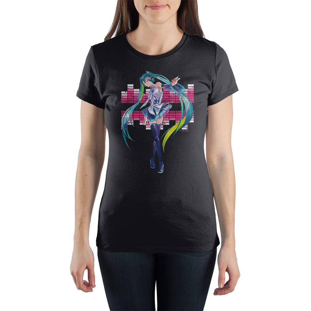 Hatsune Miku Girls Black TShirt Anime Apparel