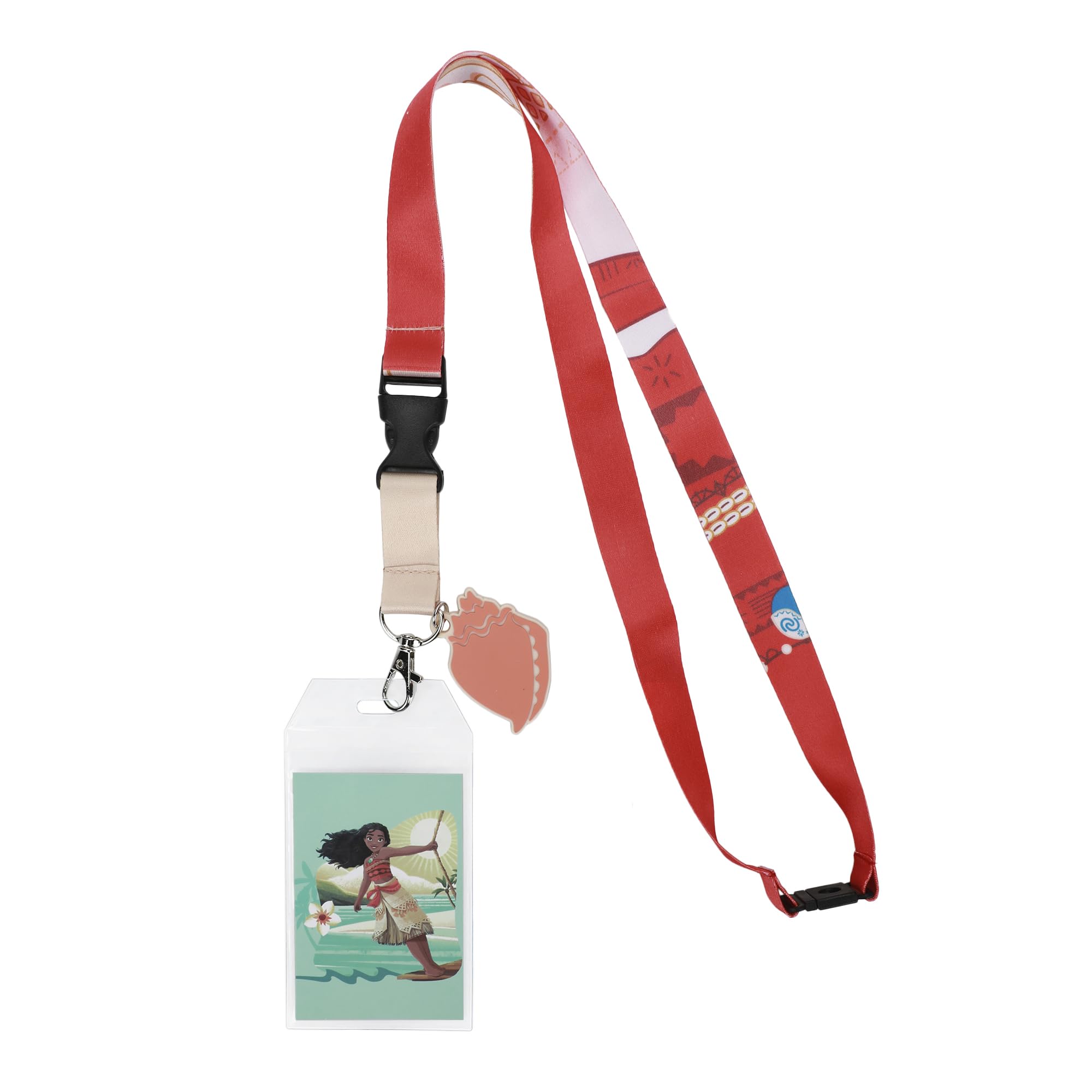 Moana Dress Up 22-inch Lanyard with Clear ID Sleeve and Rubber Charm
