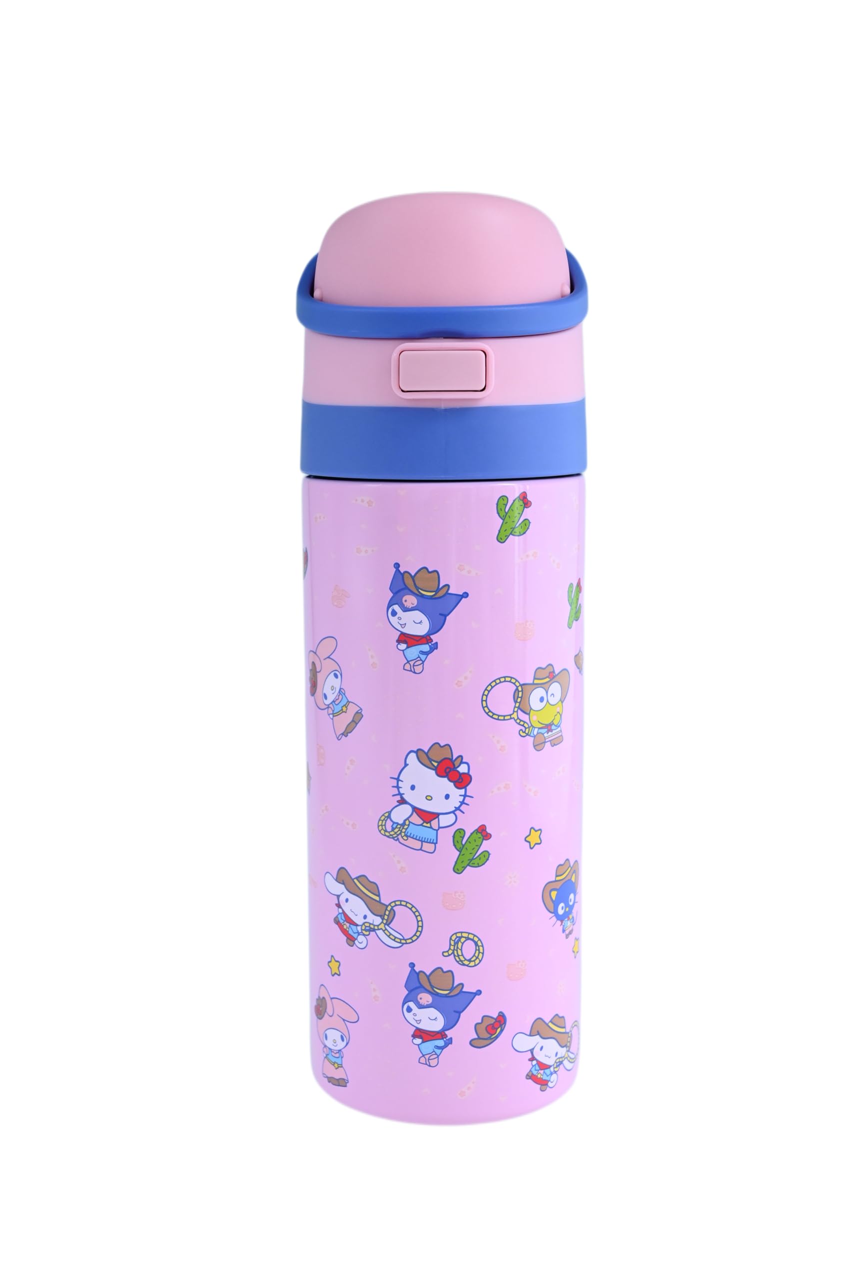 Hello Kitty & Friends All-Over Character Print Pink 24 Oz Stainless Steel Water Bottle