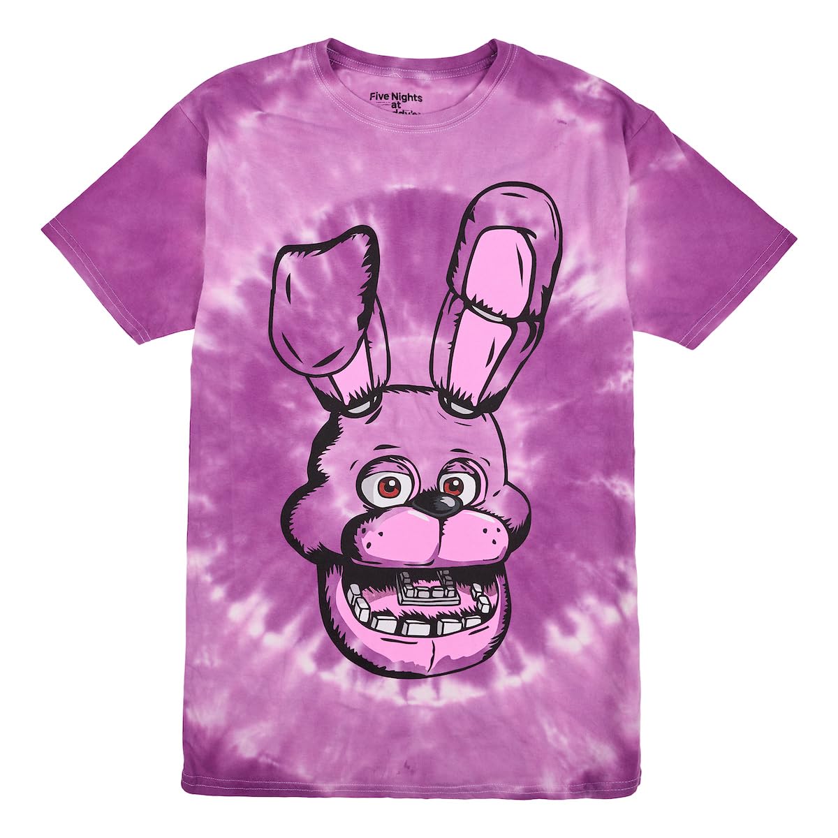 Five Nights At Freddy's Bonnie Face Men's Purple Spiral Spiral Tie-Dye Crew Neck Short Sleeve T-shirt