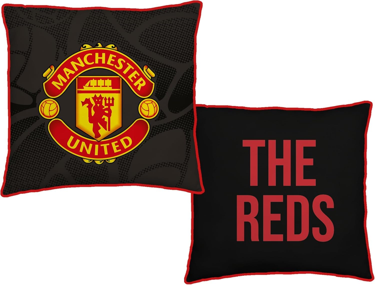 Manchester United FC Official Reversible 2 Sided Red Cushion (16 x 16 Inches)