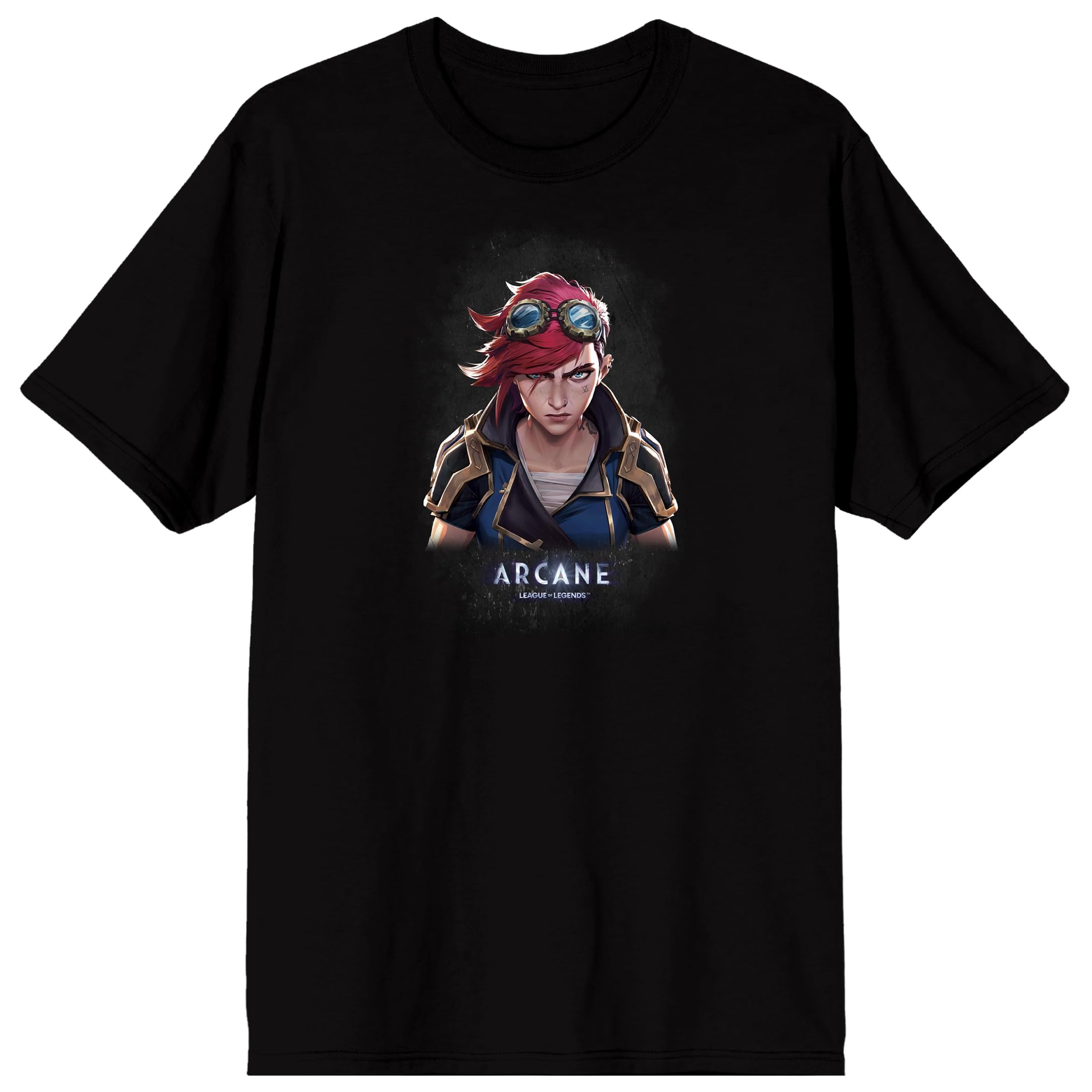 Arcane: League of Legends Vi Close-Up Graphic Men's Black Short Sleeve Tee