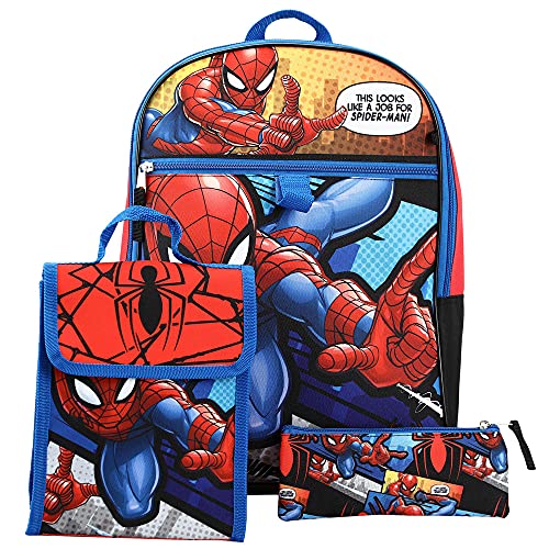 Marvel Spiderman Backpack Accessories 5 Piece Value Set for Boys