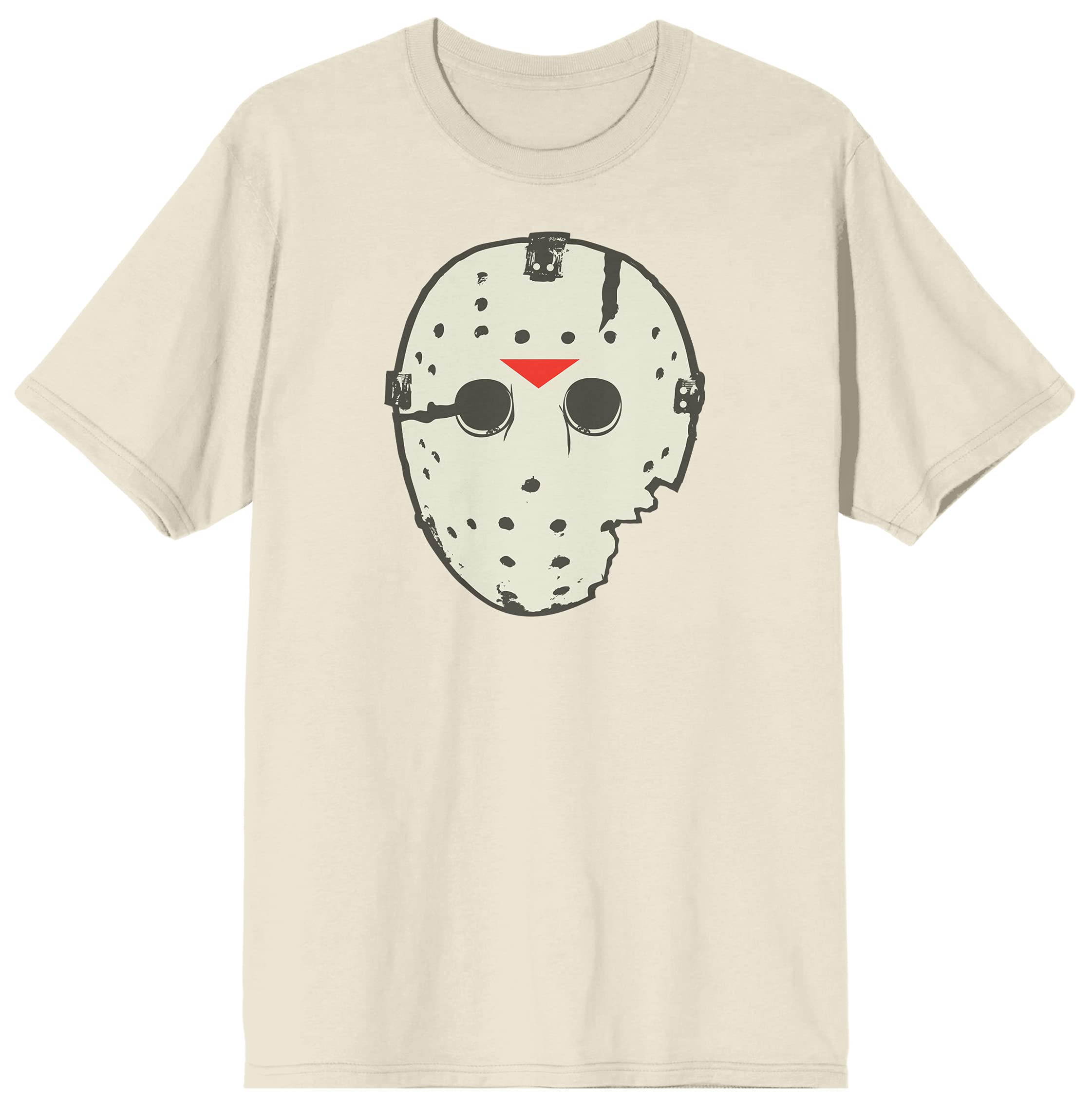 Men's Graphic Printed White T-shirt, Jason Mask