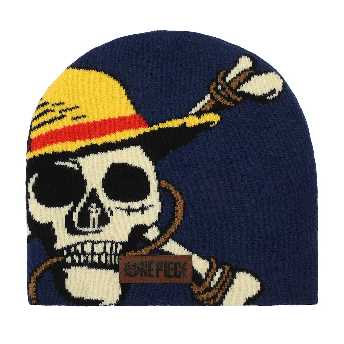 One Piece Live Action Straw Hat Skull & Crossbones Navy Cuffless Beanie