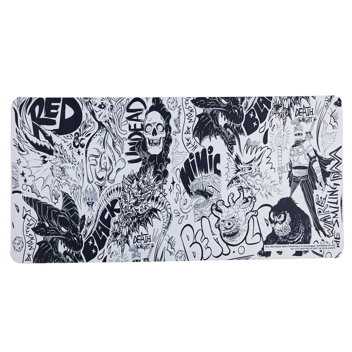 Dungeons & Dragons Monster Sketch Art 31.5" x 15.5" White Desk Mat