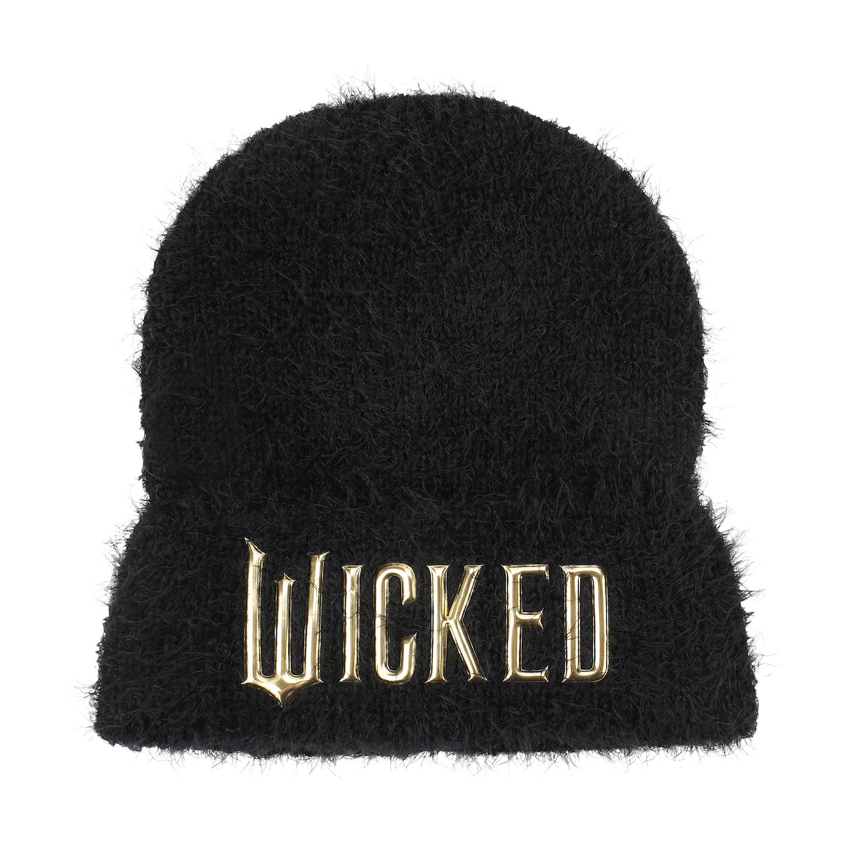 Wicked Logo Black Fuzzy Yarn Cuff Beanie