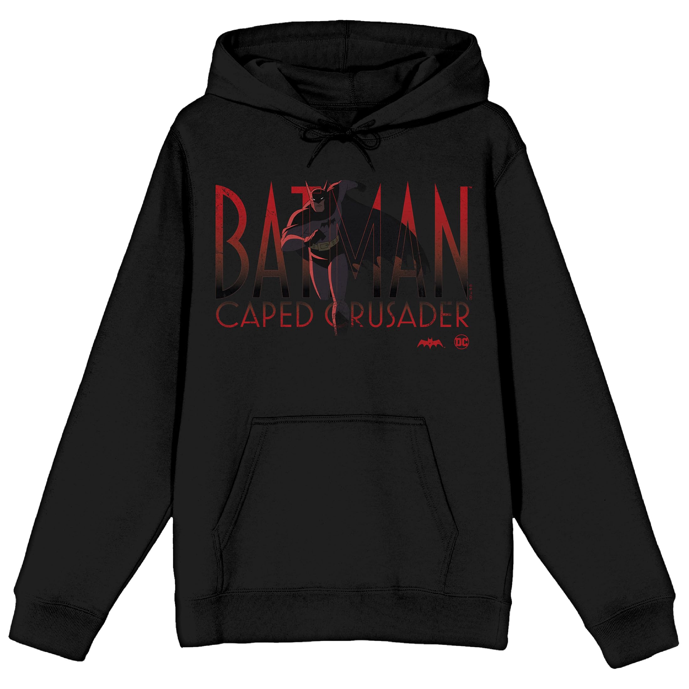 Batman Caped Crusader Batman Running Adult Black Long Sleeve Hooded Sweatshirt