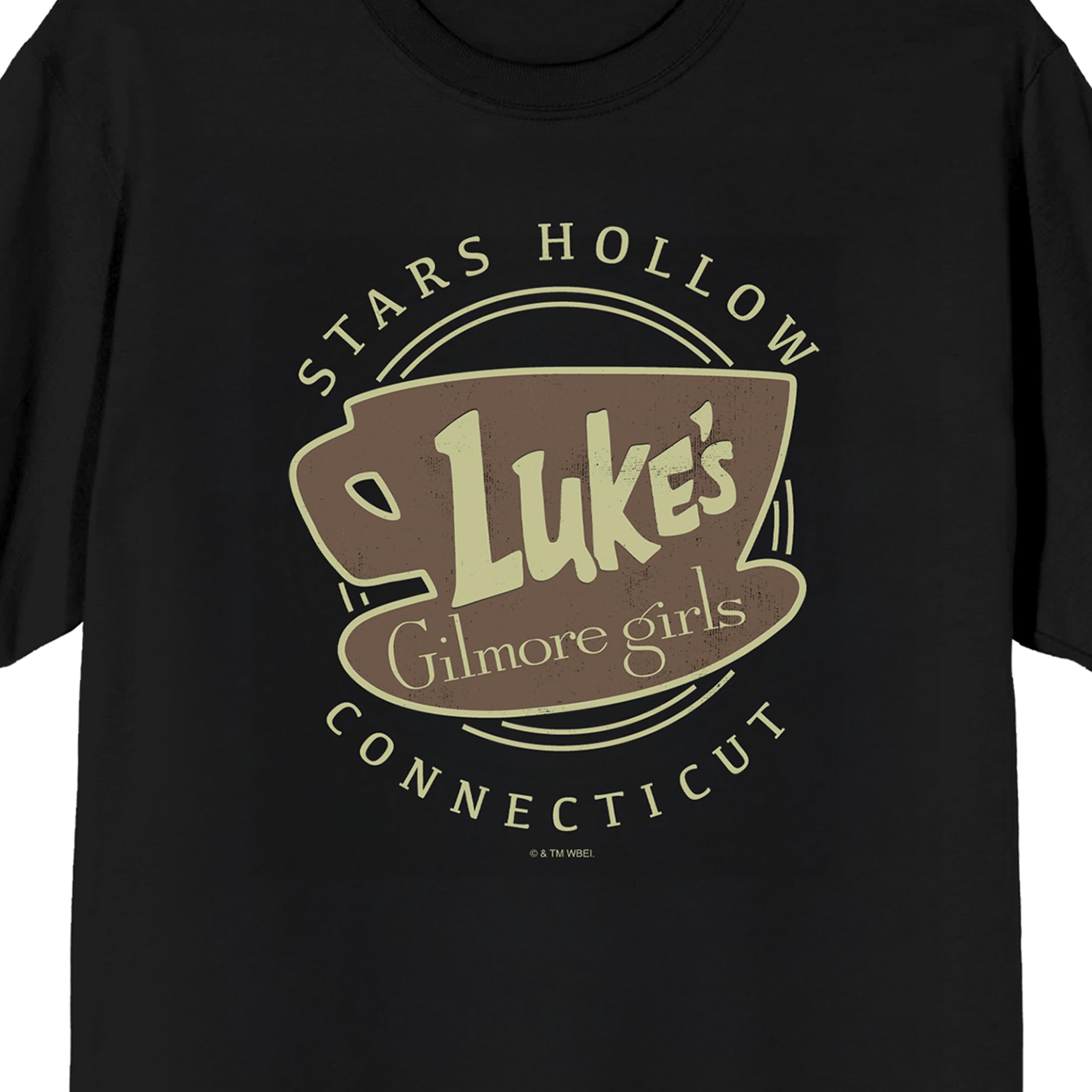 Gilmore Girls Luke's Diner Stars Hollow Connecticut on Black Short Sleeve Adult T-Shirt
