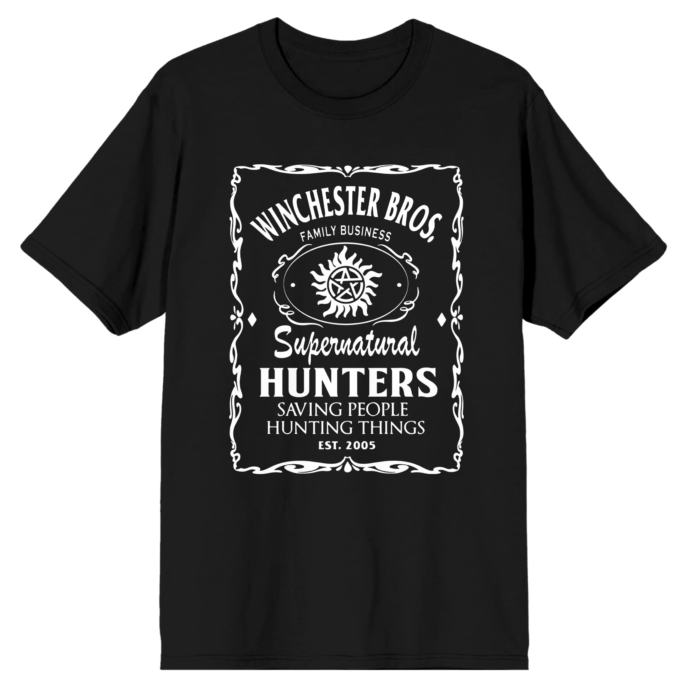 Supernatural Winchester Brothers Family Business Poster Men's Black T-shirt