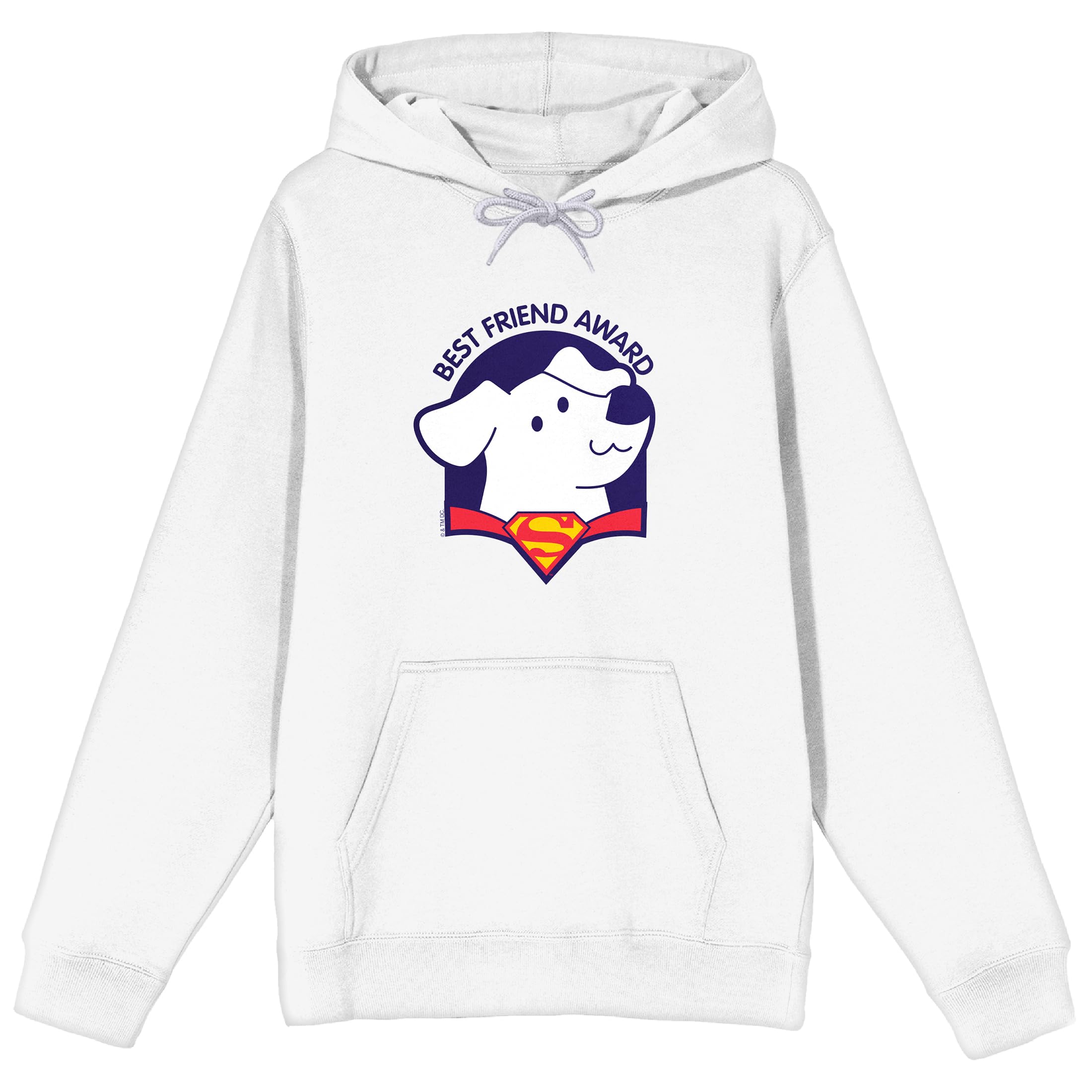 Supergirl Krypto Vector Art Best Friend Award Women's Royal Blue Long Sleeve Hooded Sweatshirt