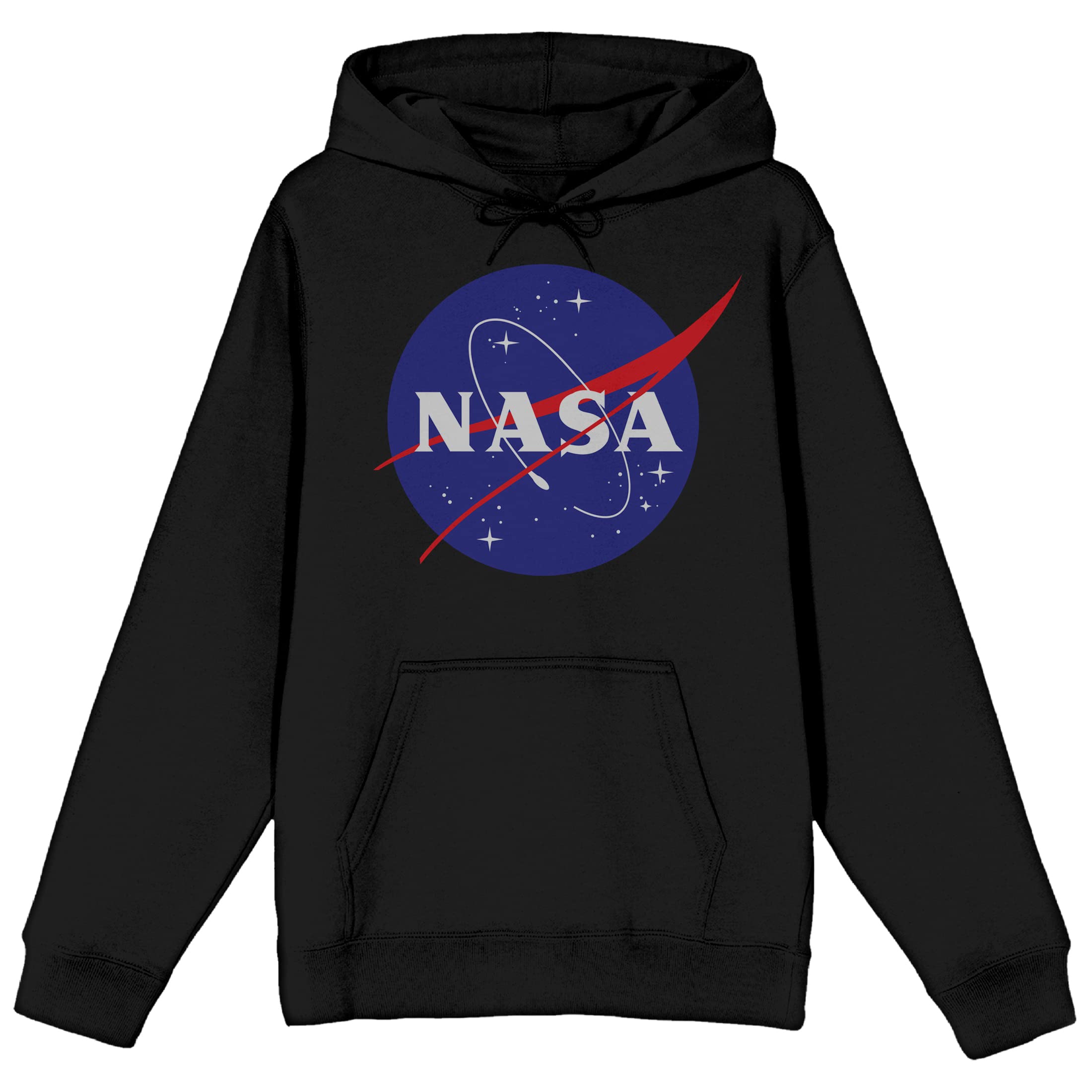 NASA Logo Long Sleeve Men's Black Hooded Sweatshirt