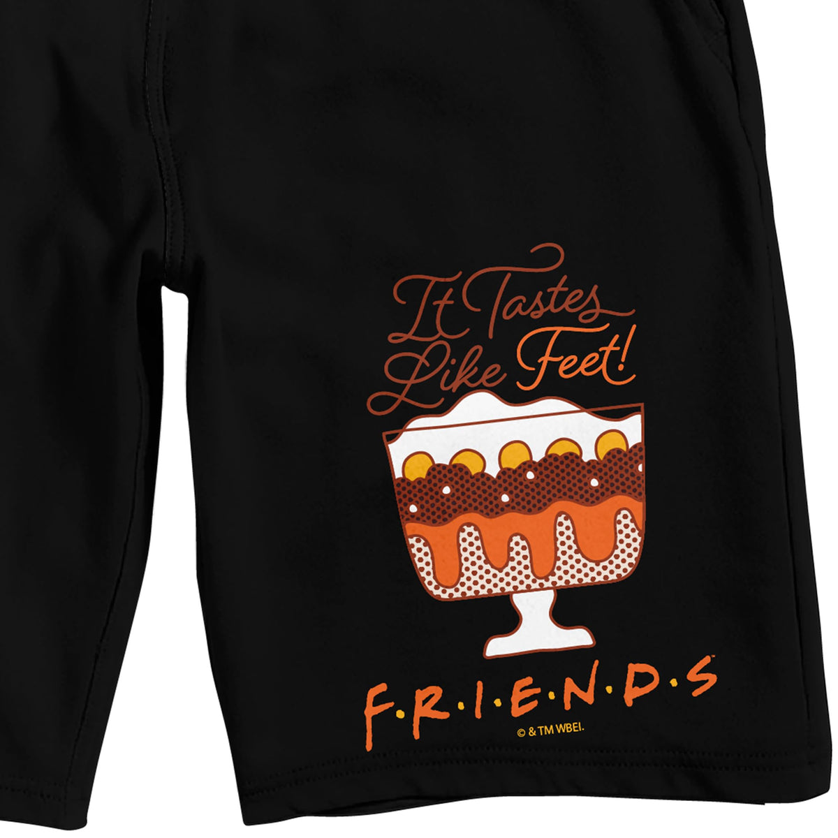 Friends TV It Tastes Like Feet Adult Black Sleep Pajama Shorts