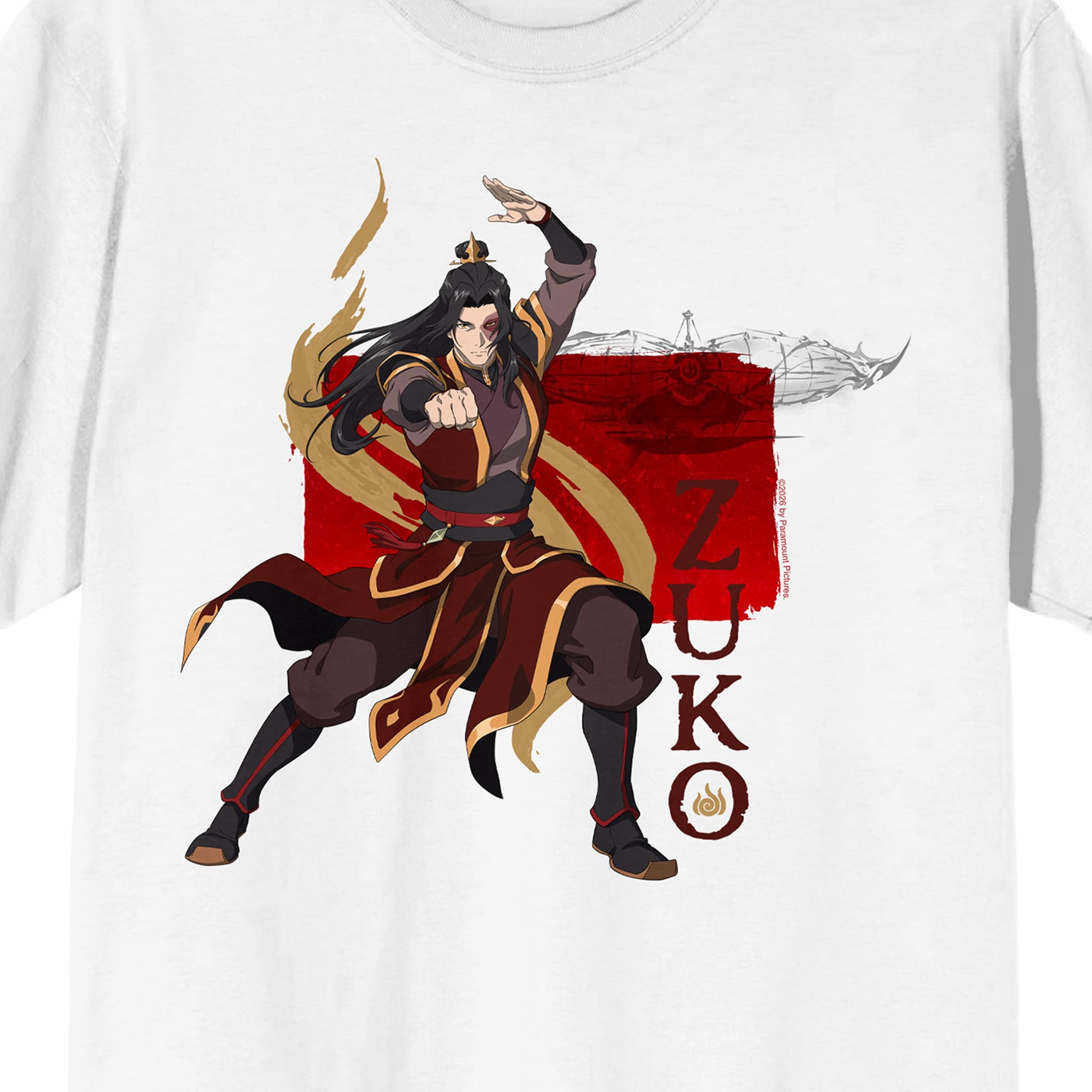Avatar: The Last Airbender Zuko Fire Lord Men's White Short Sleeve Tee