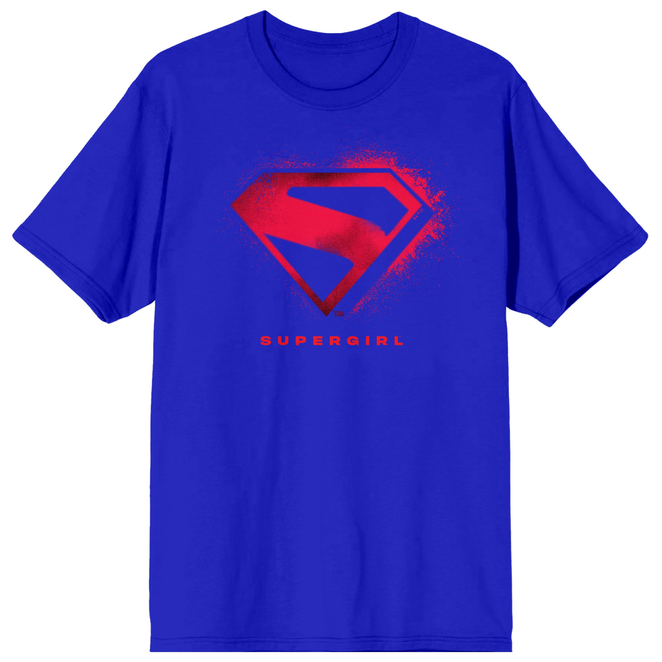 Supergirl Movie (2026) Distressed Logo Men’s Royal Blue Crew Neck Short Sleeve T-shirt