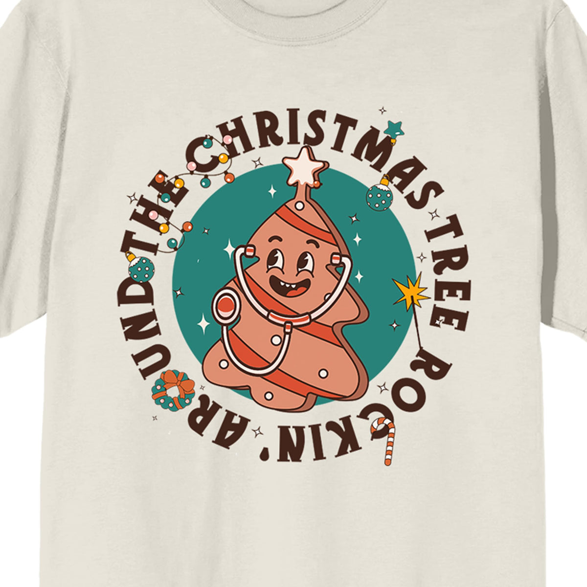 Rockin' Around The Christmas Tree Nurse Gingerbread Women's Tofu Short Sleeve Holiday Tee
